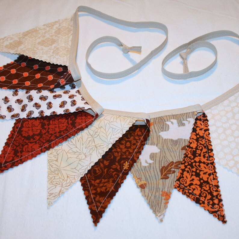 Thanksgiving Pennant Bunting Fall Decoration Woodland Etsy