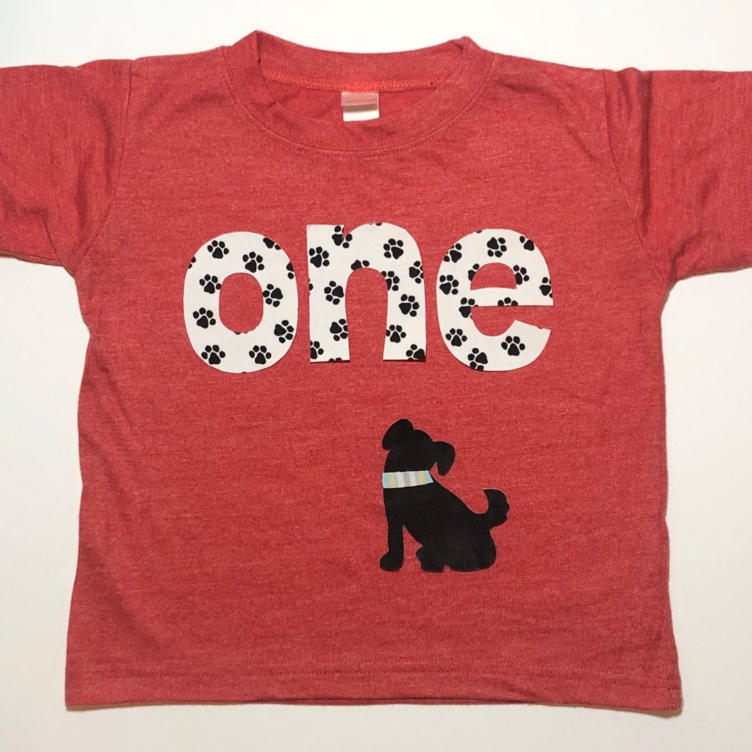 Puppy Birthday Shirt, Boys ONE Shirt, 1st Birthday Shirt, Dog Birthday Shirt Short Sleeve