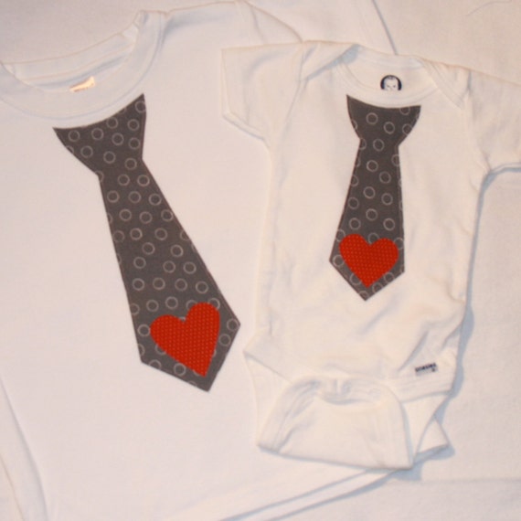 LAST ONE Boys Valentines Day Gray Tie Shirt or Onesie with | Etsy