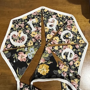 Personalized name bunting, custom fabric banner, girls nursery sign, birthday party decor, kids bedroom, baby shower decoration, wedding