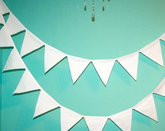 Banderines blancos lisos, decoración rústica para bodas, fiestas de compromiso, decoración de guarderías, pancartas de tela, guirnaldas triangulares, blanco o crema.