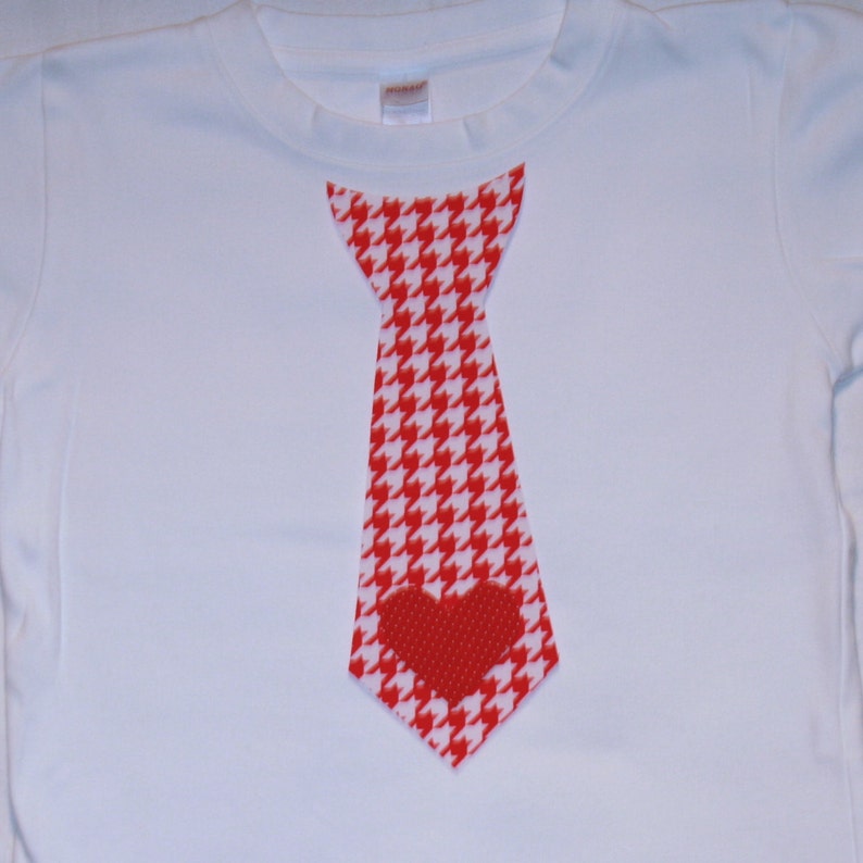 Boys Valentines Day Shirt Valentines Tie T-Shirt Red White | Etsy