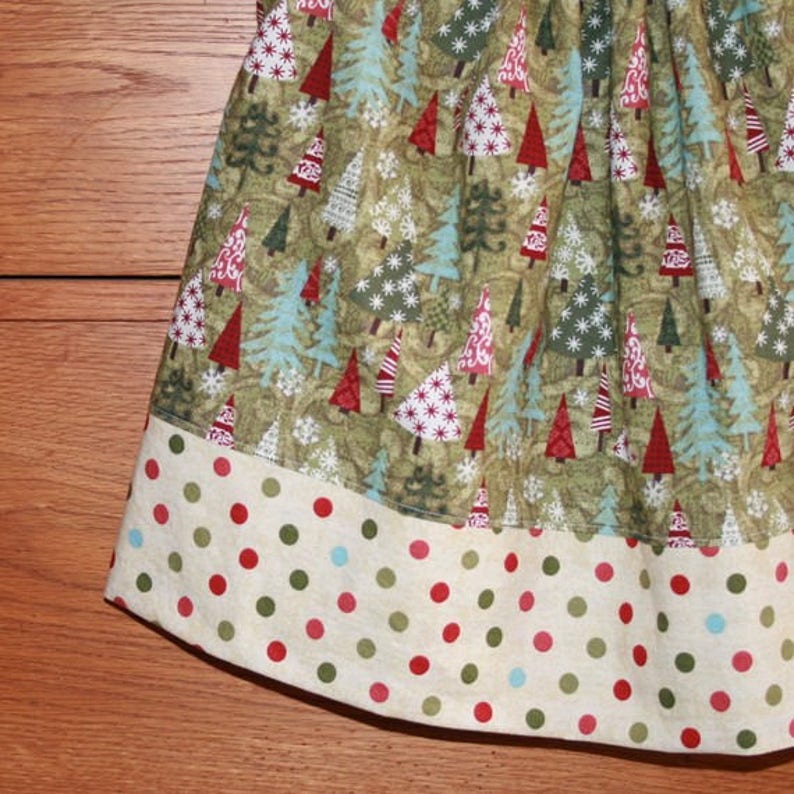 Boys Christmas Tie Shirt in Red Green Polka Dots  Long or image 4