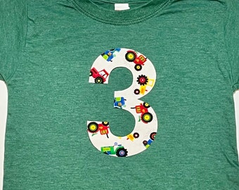 Traktor Geburtstagsshirt für Jungs, Geburtstagsshirt für Jungs, Geburtstagsshirt, Geburtstagsshirt, Größe und Anzahl
