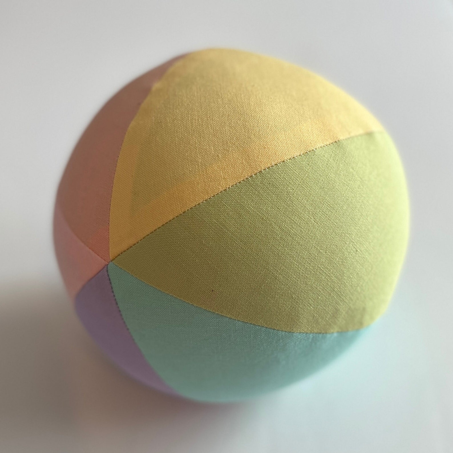 Colorful Spring Ball Pastel Rainbow Fabric Ball, Girls Cloth Ball, Handmade Kids Toy, Jingle ...