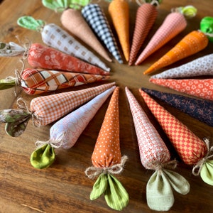 Zanahorias de Pascua, Zanahorias Rellenas de Tela, Decoración de Casa de Campo, Relleno para Bandejas, Decoración de Primavera, Hecho a Mano, Relleno para Cestas de Masa, Estilos Surtidos