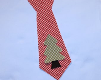 Boys Red Green Polkadot Christmas Tree Tie Shirt - size 0-3 3-6 6-12 12-18 2 4 6 8 10 Long and Short Sleeve