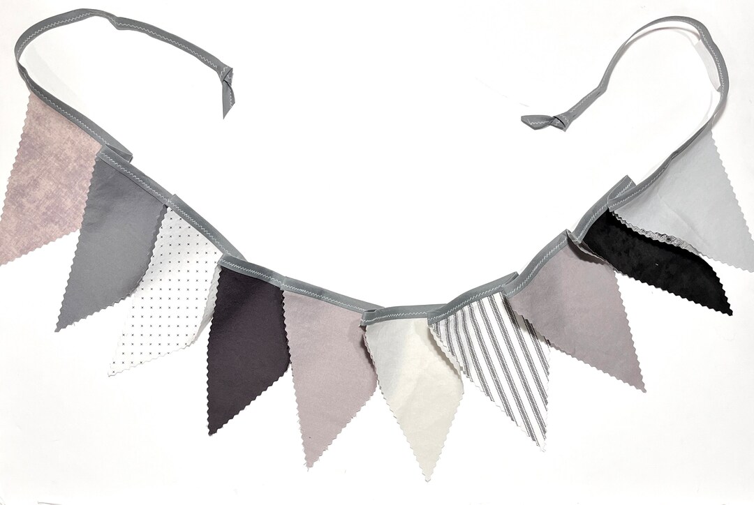 Gray Bunting Banner, Nursery Wall Decor, Engagement Party Decoration ...