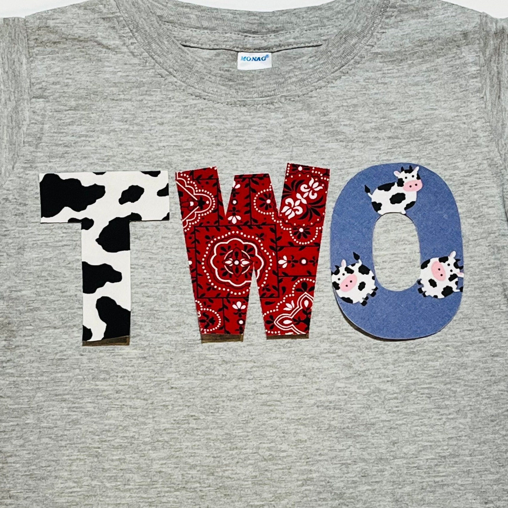 Farm Birthday Shirt, Barnyard Birthday Shirt, Cow and Red Bandana Prints, Boy Birthday, Girl Birthday - You Choose Size and Number