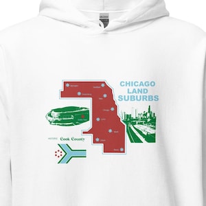 Chicago Suburbs Map - Hoodie - Chicago Suburbs - USA Geschenk - Indianer Geschenk - Fair Trade Geschenk