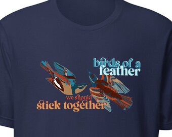 Birds of a Feather T-shirt uniseks - vogelt-shirt - cadeau vogelliefhebber - superzachte t-shirt