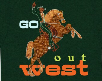 Camiseta Go Out West Cowboy - Camiseta Vintage Vegas - camiseta de vaquero vintage - camiseta retro - Vegas Lover Gift - regalo de vaquero