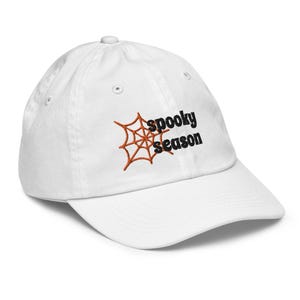 Spooky Season Embroidered Kids Hat, Spooky Halloween Dad hat, embroidered halloween baseball hat, halloween spooky hat, halloween gifts idea