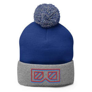 3D Brille Bommel Mütze, Nostalgie Mütze, nostalgische Geschenke, bestickte unisex Mütze