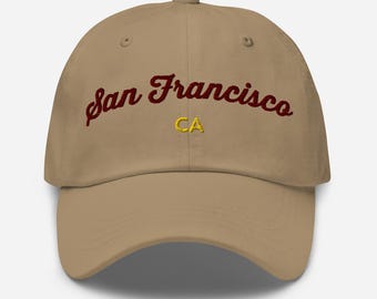 San Francisco, CA Hat, Destination Hat, City Hat, Dad hat aesthetic, Trendy hat, minimalist hat, Travel Cap, San Francisco Hat, Souvenir Hat