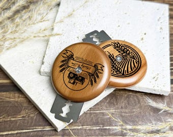 Ensemble de boiterie de pain OVNI en bois gravé, Lame de pain rond unique avec 5 lames, outil de notation du levain personnalisé, cadeaux pour elle, cadeaux de Noël