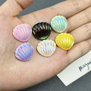 Mini Seashell Fridge Magnets Home Decor Gift, 6PCS Laser Shell Refrigerator Magnet Kitchen Decor, Cute Tiny Shell Fridge Magnets Decor Gifts