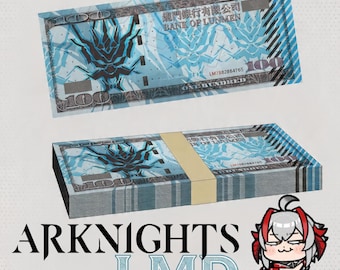 Billetes LMD de Arknights - Moneda de Lungmen - Accesorio de cosplay, set de regalo para doctores, colección de periféricos de juego