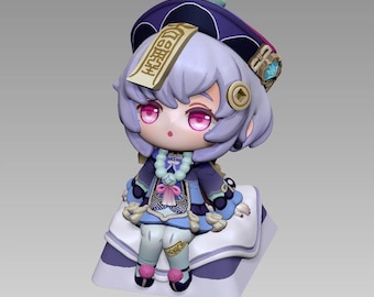 Tecla Genshin Impact Qiqi Chibi-Figure, decoración de escritorio / Ajuste universal