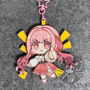Infinity Nikki Chibi Schlüsselanhänger / handgemachte Filzpuppe Schlüsselanhänger
