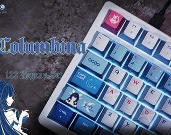 Juego de teclas Columbina de Genshin Impact - Moon Maiden, más de 130 teclas, juego personalizado / Perfil Cherry / Impresión superior