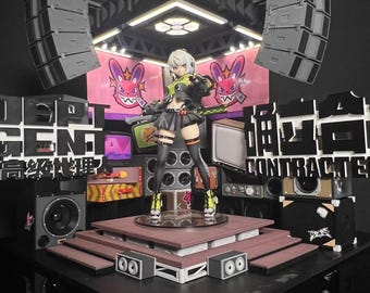 Zenless Zone Zero Gacha Screen Display Diorama – 3D Printed Model, Customizable Faction & Tier Graphics, 40cm Scale for official Figures