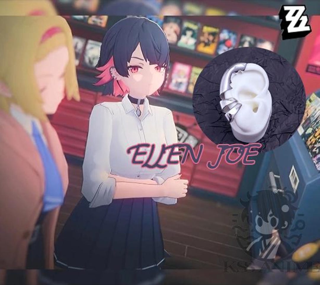 Zenless Zone Zero Ellen Joe Inspired Metal Ear Cuffs: ZZZ Cosplay