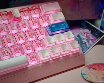 Wuthering Waves Aemeath Keycap Set – 133+ Keys Custom Set | Cherry Profile | Top-Printed