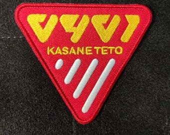 KasaneTeto 0401 Embroidered Hook & Loop Patch UTAU meme Inspired Tactical Badge, 9 × 8 cm
