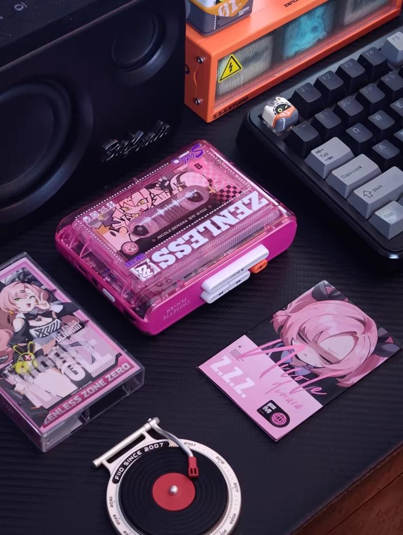 H.A.P. Portable Cassette Tape Player Zenless Zone Zero - PandaW10I, Retro Music, Vintage Portable Cassette Player, Gift for Gamer, ZZZ Merch Pink Special Edition
