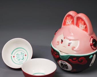 El 'Fallo Acogedor' de Zhao - Juego de Té de Viaje Artesanal - Exquisita Porcelana de Jingdezhen, Inspirado en Zenless Zone Zero