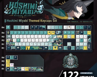 Zenless Zone Zero Keycap Set - Hoshimi Miyabi 122 Keys Custom Set | Cherry Profile | Top Printed