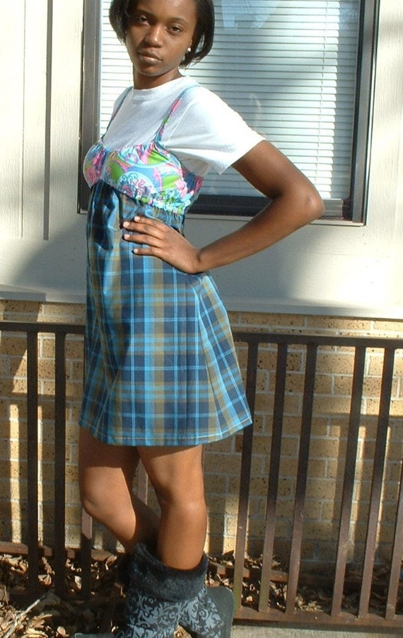 kissmyattitude Mismatched Fabric jumper\\/sundress W\\/ High Waist