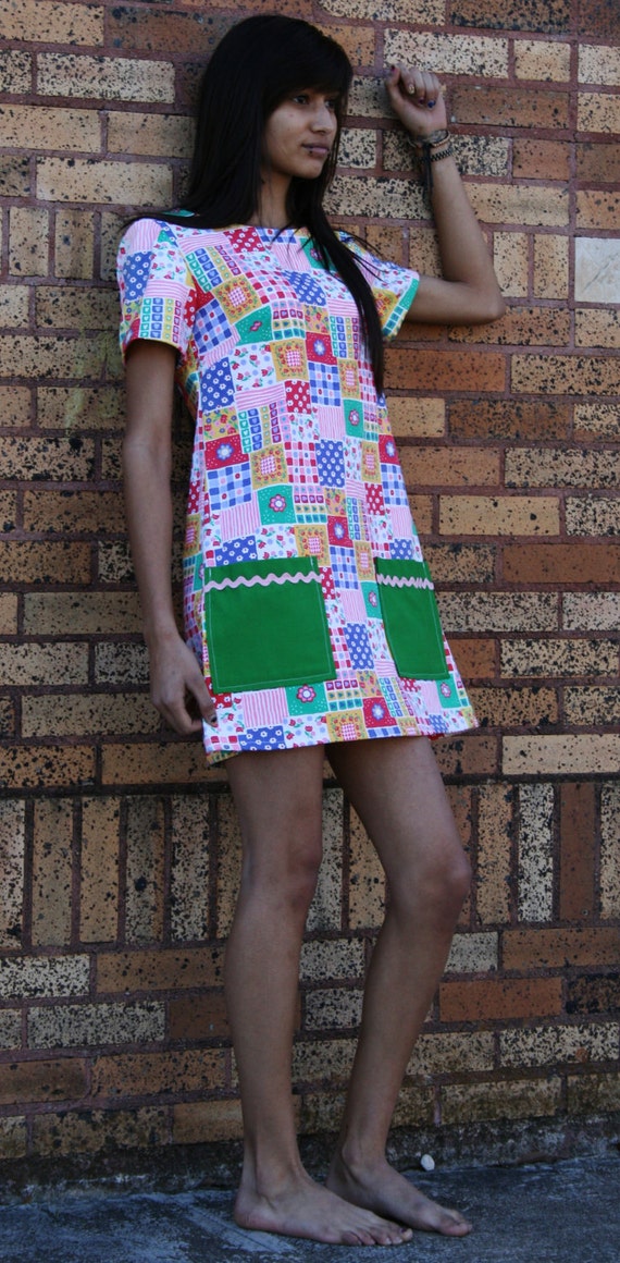 Funky Fabric Patchwork A Line Dress
