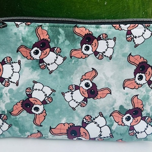 Gremlins Cosmetic Bag: Gizmo, Mogwai, Stripe. Horror Movies. Makeup Bag, Zipper Pouch.