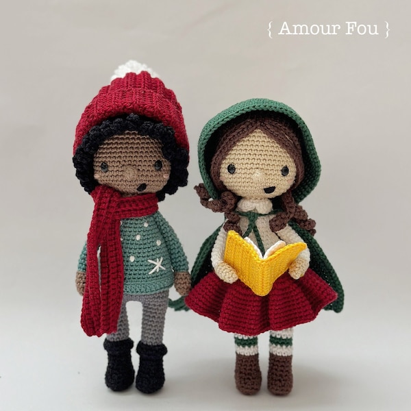 Benji & Camille, Christmas Carolers - Crochet Pattern by {Amour Fou}