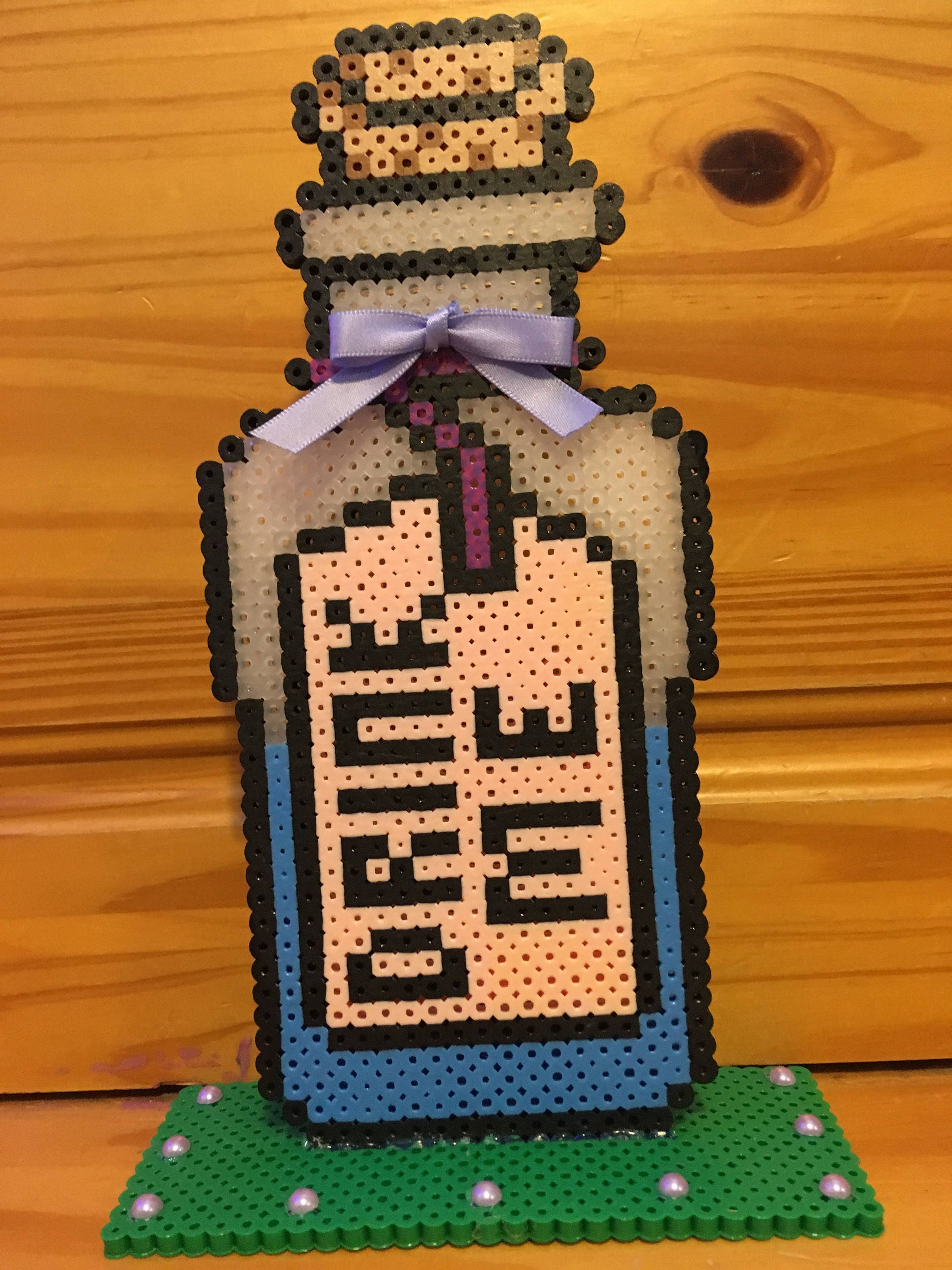 Drink Me Bottle Perler Bead Art Etsy