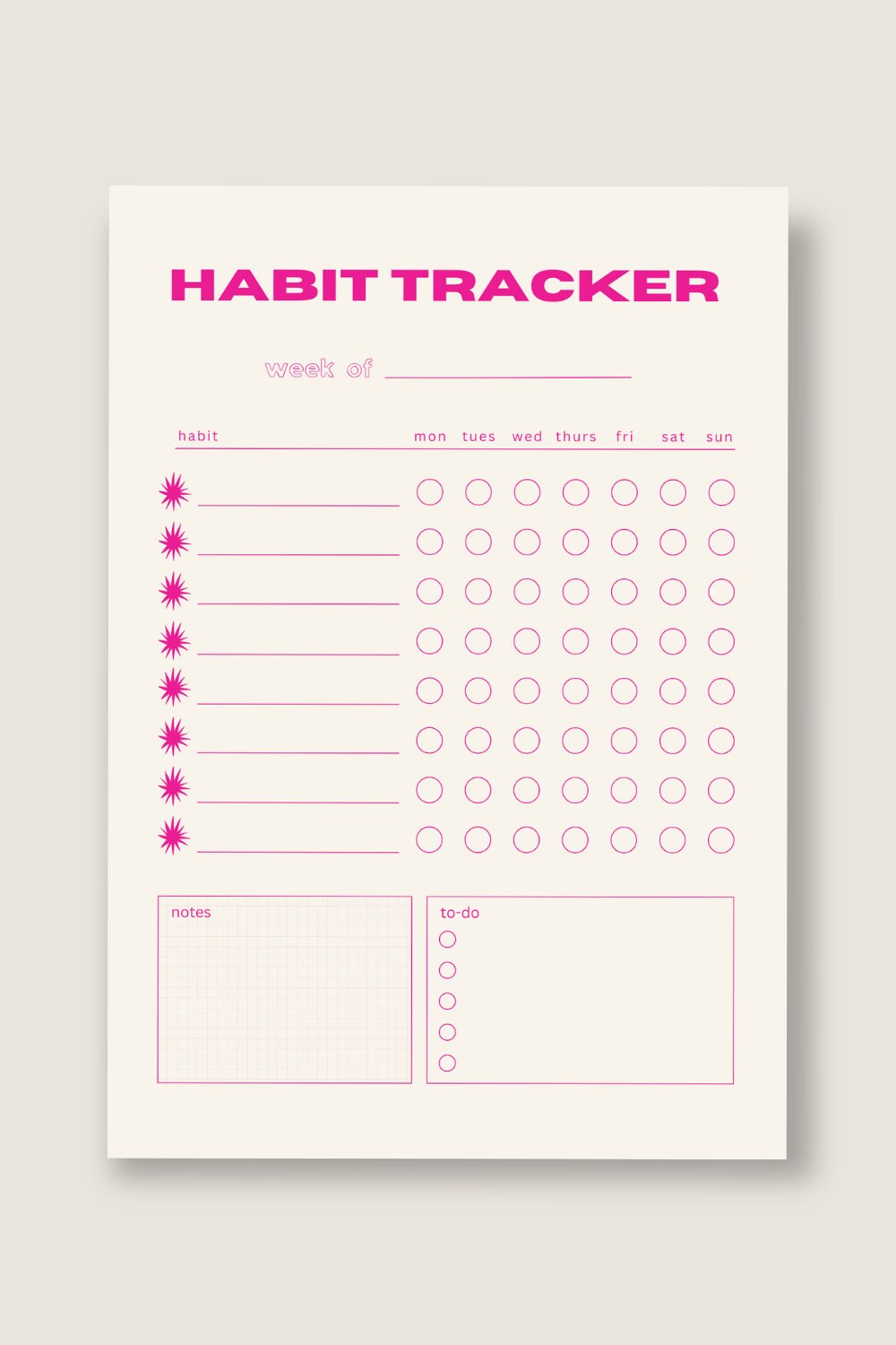 Aesthetic Weekly Habit Tracker - Printable Digital Download - Etsy
