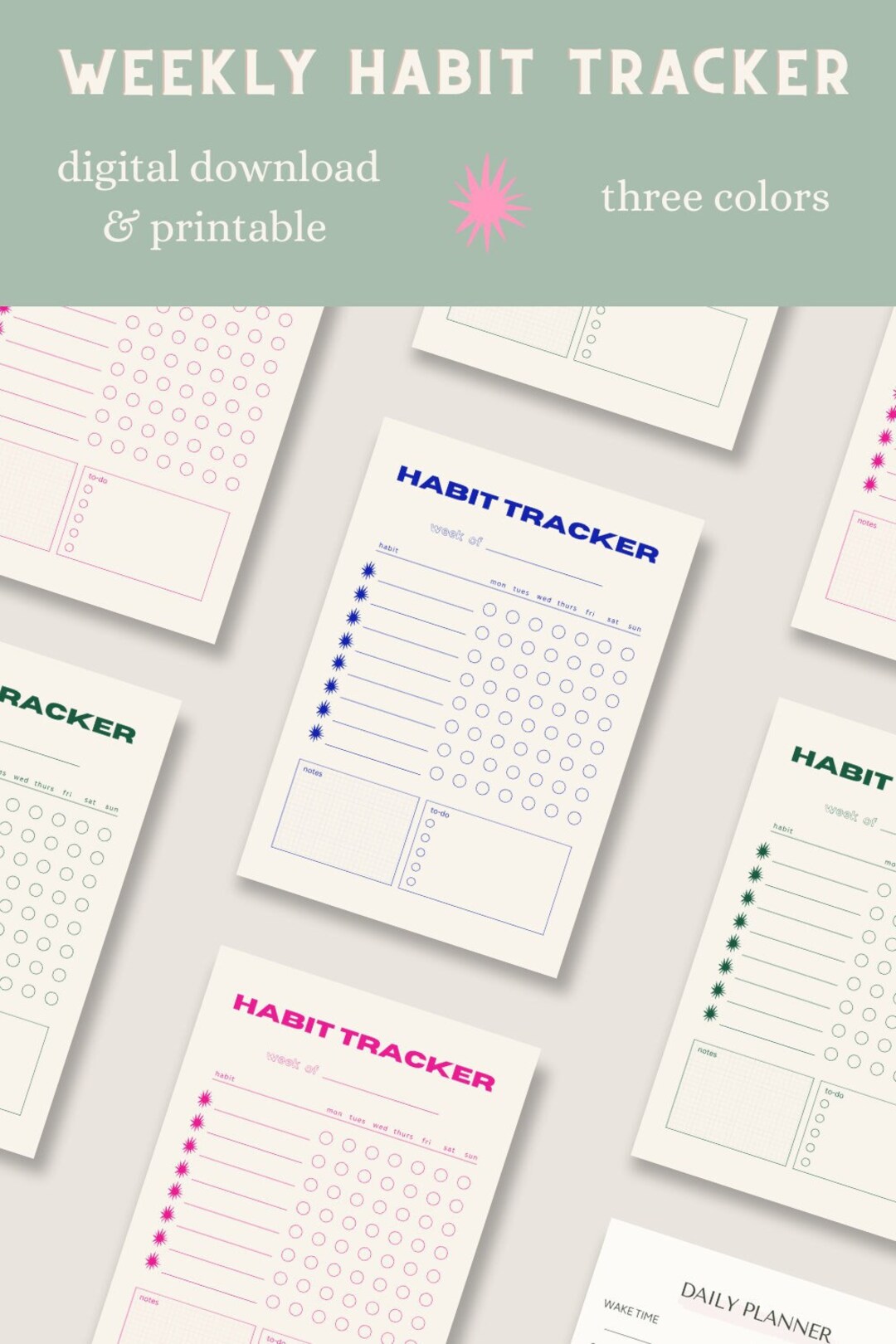Aesthetic Weekly Habit Tracker - Printable Digital Download - Etsy