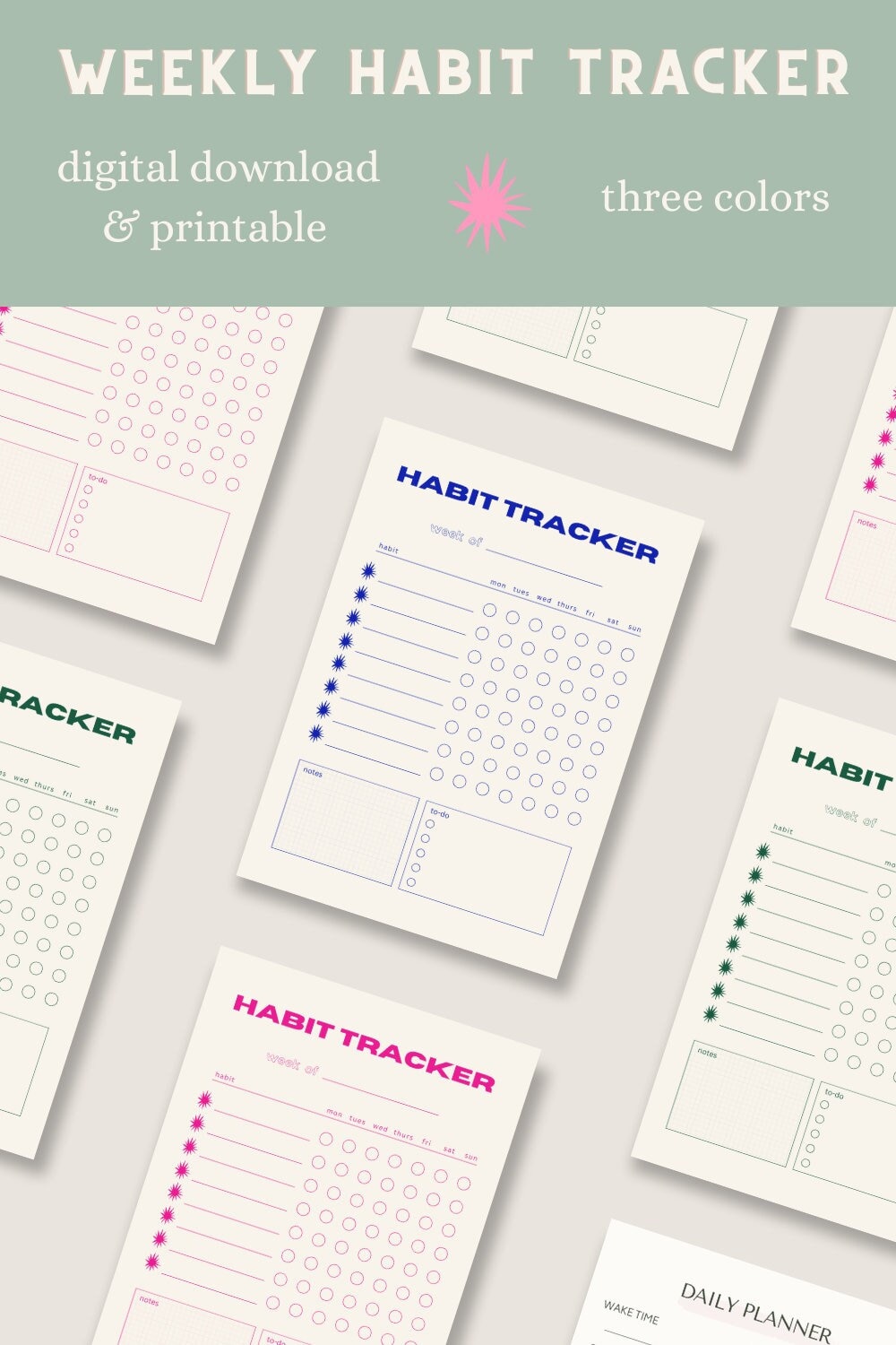 Aesthetic Weekly Habit Tracker - Printable Digital Download - Etsy