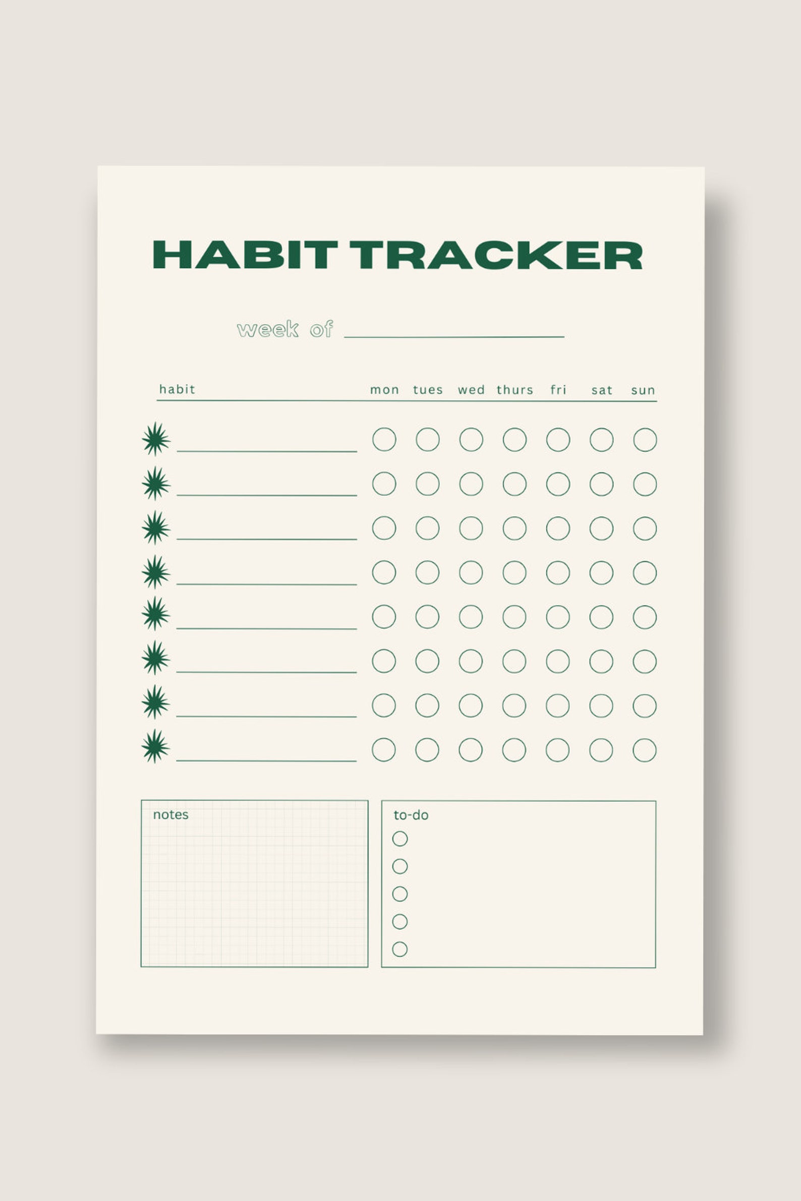 Aesthetic Weekly Habit Tracker - Printable Digital Download - Etsy