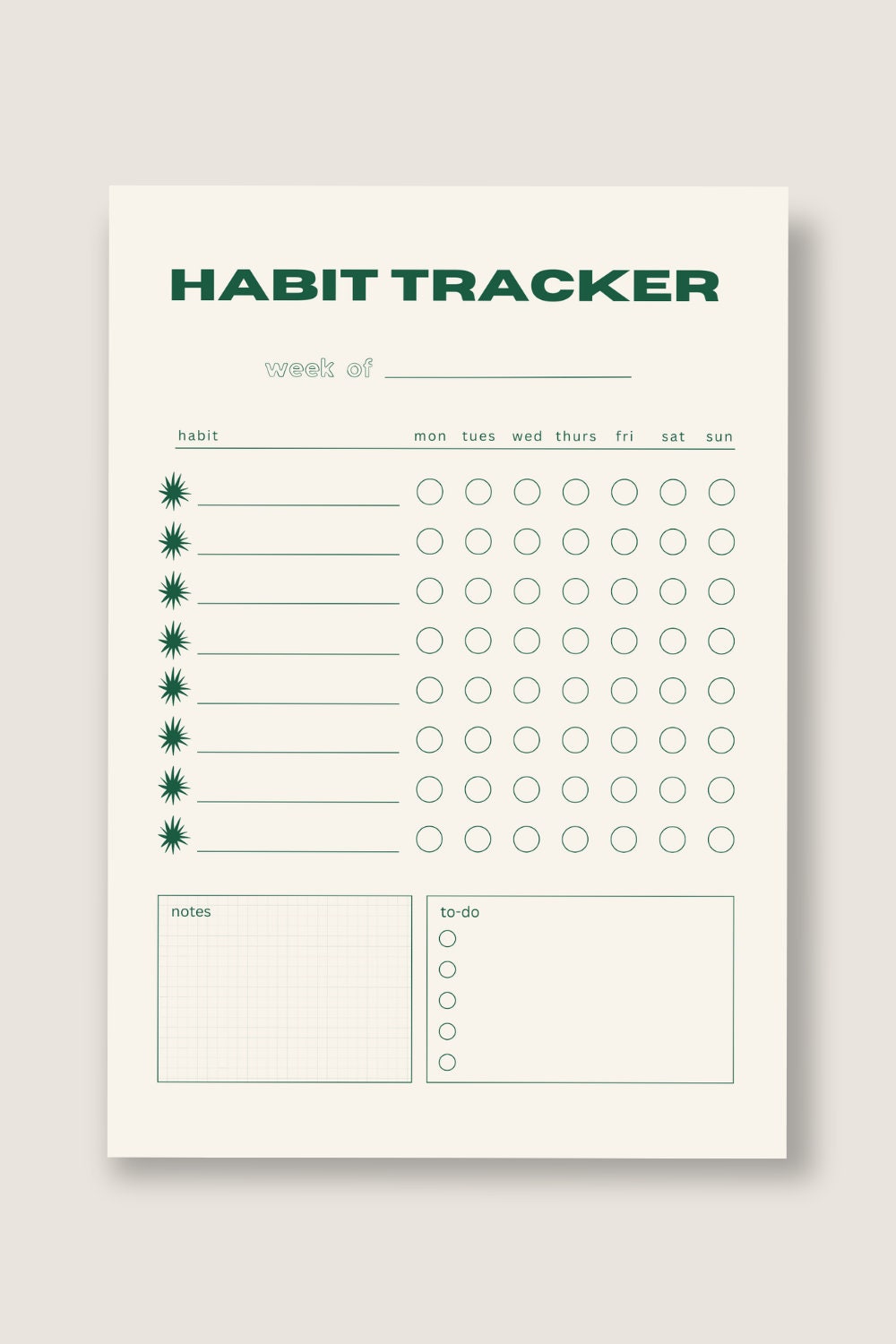 Aesthetic Weekly Habit Tracker - Printable Digital Download - Etsy