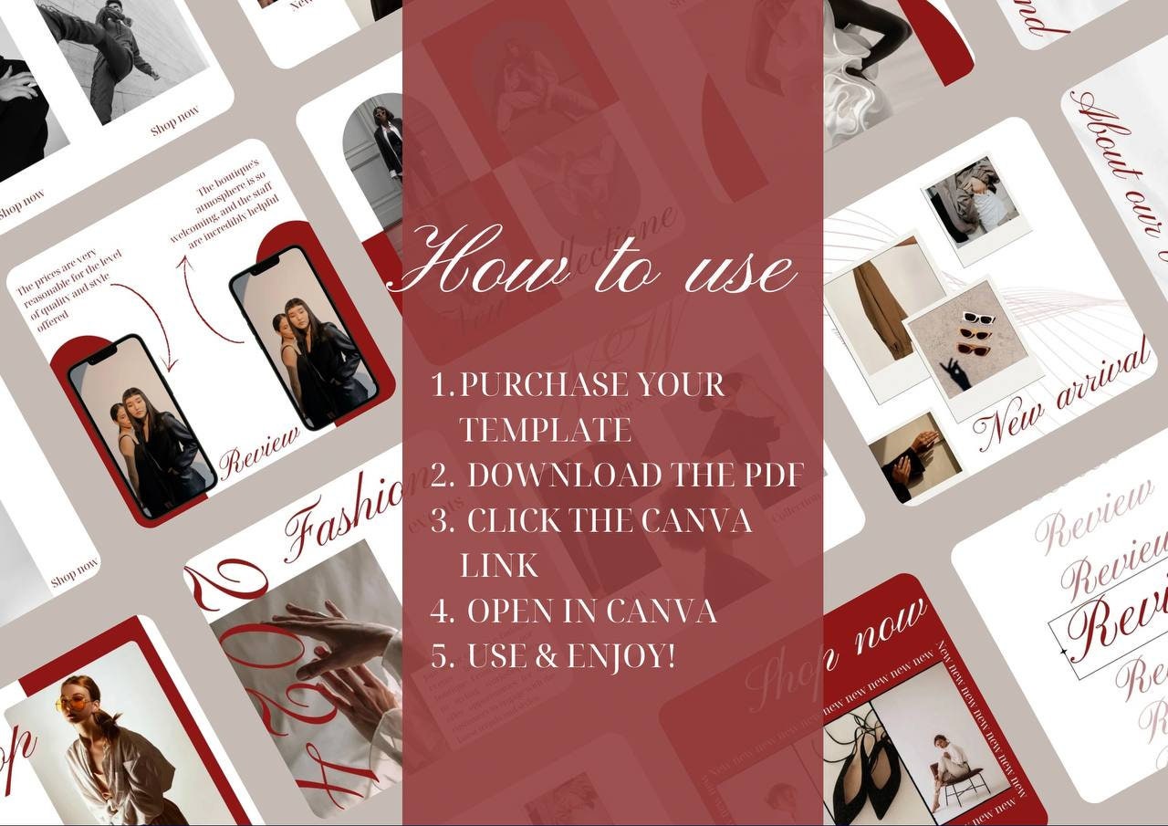 Canva Template, Red, Luxury Template, Instagram - Etsy