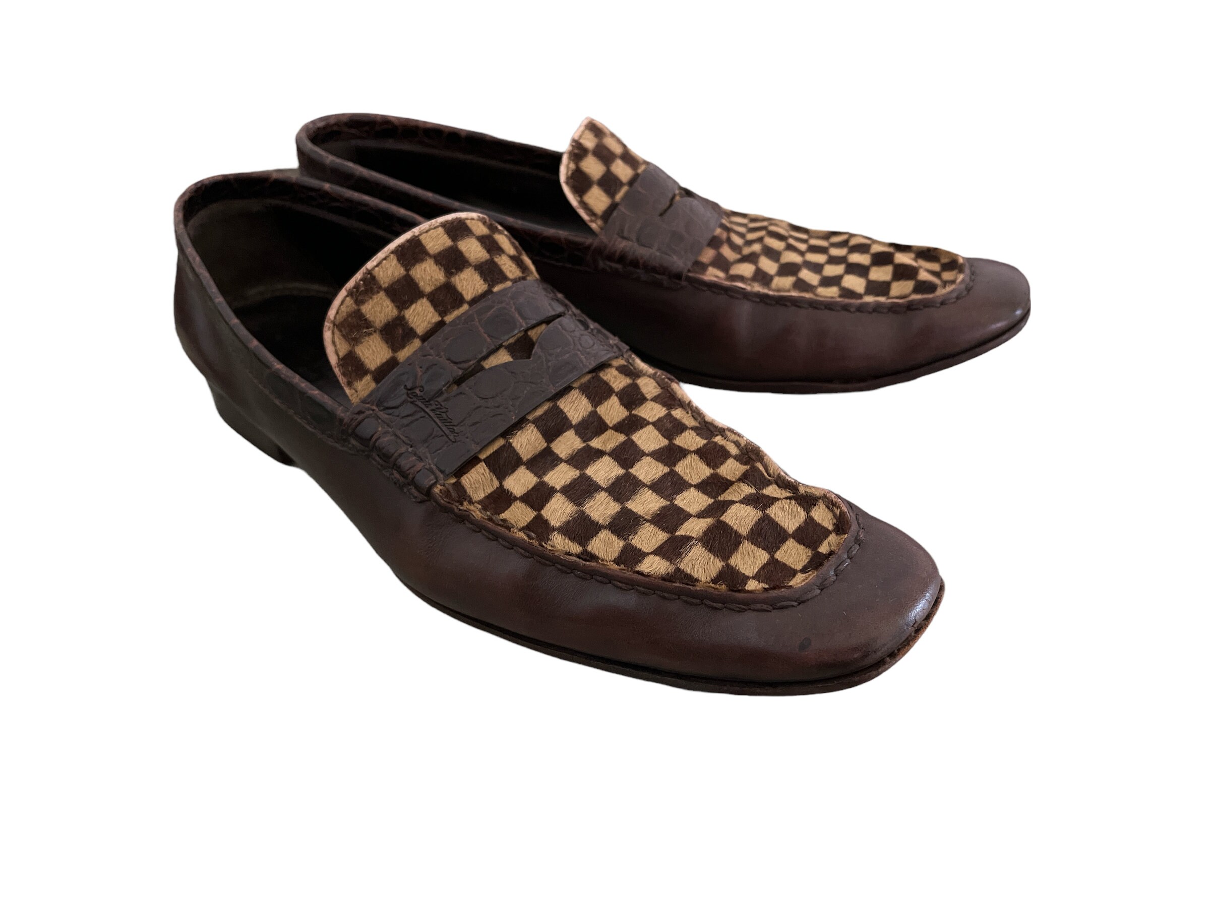 Louis Vuitton Damier Mens Sauvage Pony Hair Leather Loafers - Etsy