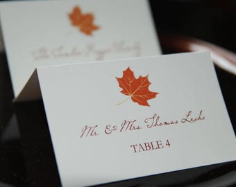 Fall Leaves Wedding Escort Cards RESERVED FOR JESSICA