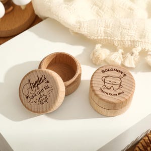 Personalized Wooden Baby Tooth Storage Box, Tooth Fairy Holder for Kids, Baby Tooth Keepsake Box, Engraved Tooth Fairy Box, Baby Shower Gift