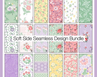 18 Soft Pastel Florals Seamless Patterns Bundle