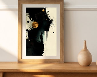 Modern art wall decor, abstract art style.