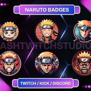 6 Characters Sub Badges | Twitch | YouTube | Discord | Bit Badges | Twitch Anime Badges | Stream Badges.