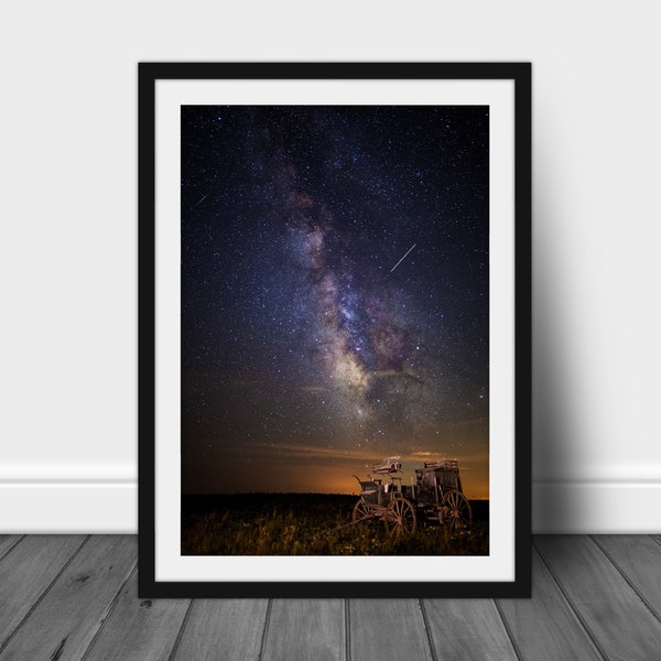 Night Sky Print - Milky Way - Celestial Decor - Astronomy Print - Fine Art Photography of the Night Sky - Kansas Flint Hills - Starry Night